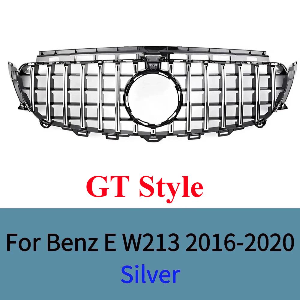 For Mercedes E-Class W213 2016-2020 Sport Front Grille Mesh Bumper Cover ABS Gloss Black AMG Style Exterior Tuning Accessories