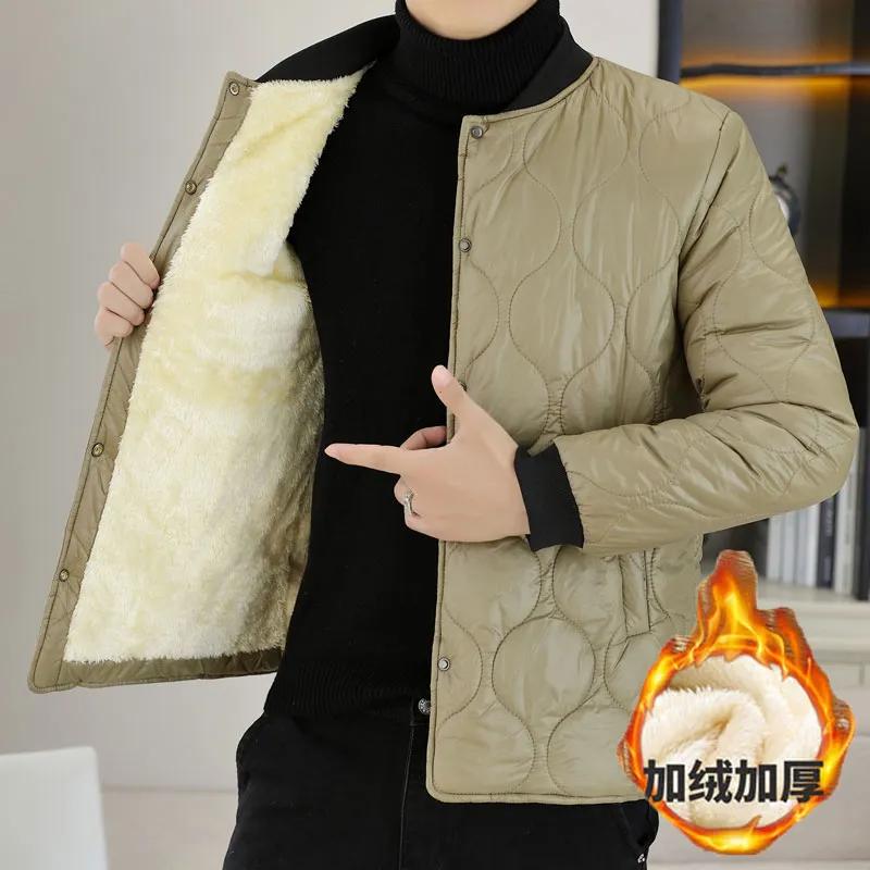 

Men s Autumn and Winter New Style Plus Velvet Thickened Korean Style Trendy Versatile Cotton Coat Youth Casual Warm Jacket L