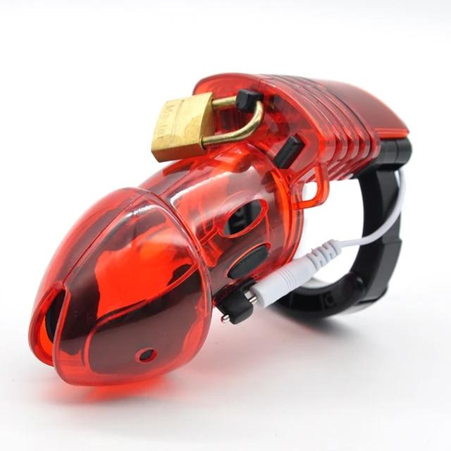 CHASTE BIRD Prezzo di fabbrica Dispositivo di castità maschile con elettroshock Gabbia per pene con anello regolabile Cintura di blocco per pene Giocattoli sessuali A175