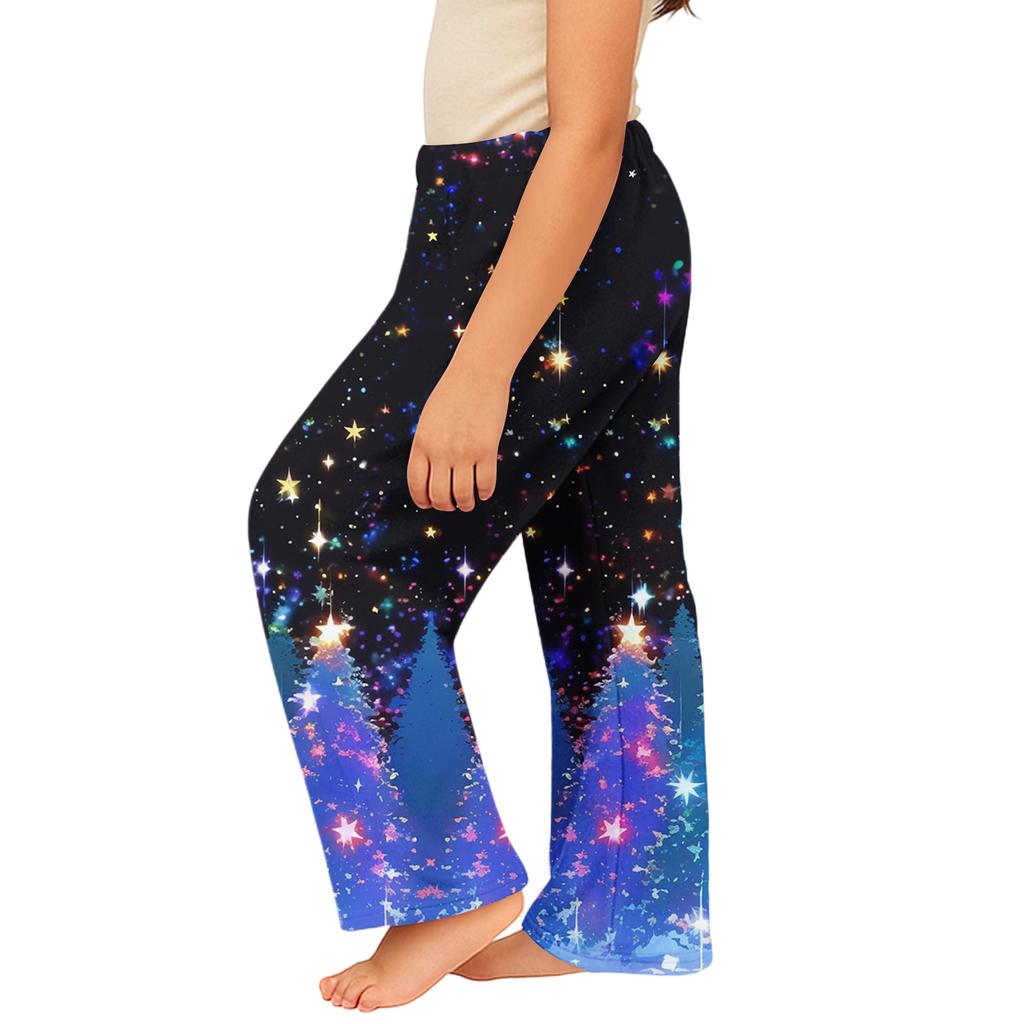 Children's Winter Pants Full Length Long Christmas Printed Pants