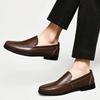 Genuine Leather Men Loafers Slip On Business Casual Leather Shoes Classic Soft Moccasins Breathable Men Flats Soft Driving Shoes