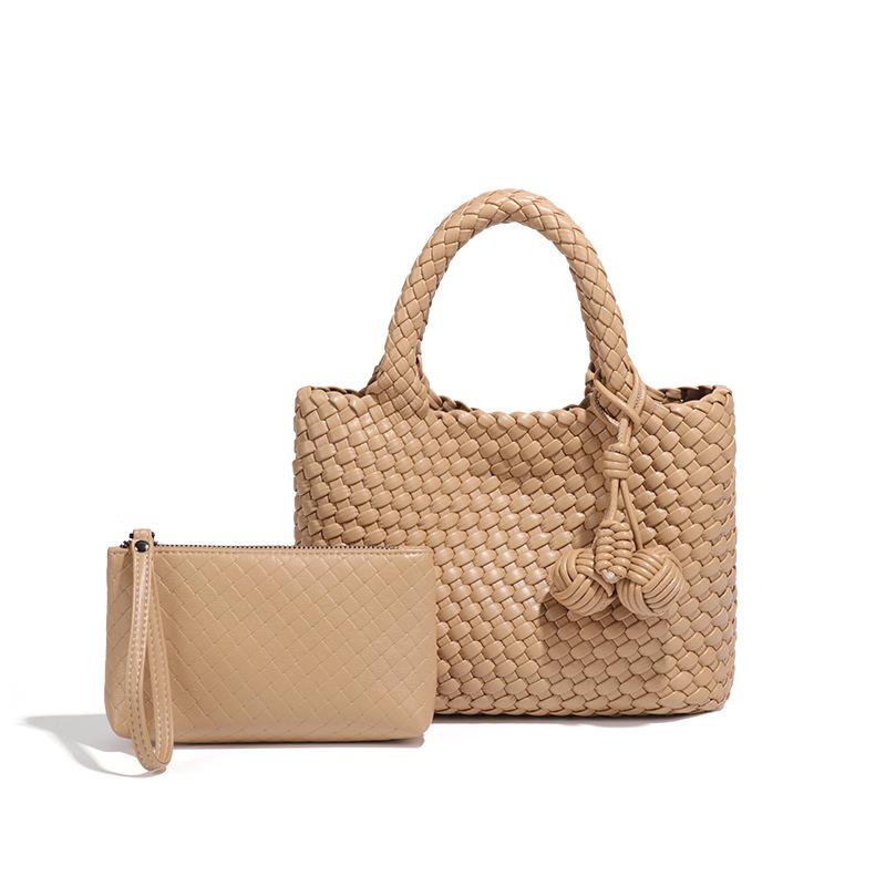 Fashion Woven Handbag Women's New Soft Leather Bag Small Shoulder Messenger Bag Fashion Versatile Hand Carry Small Tote Bag