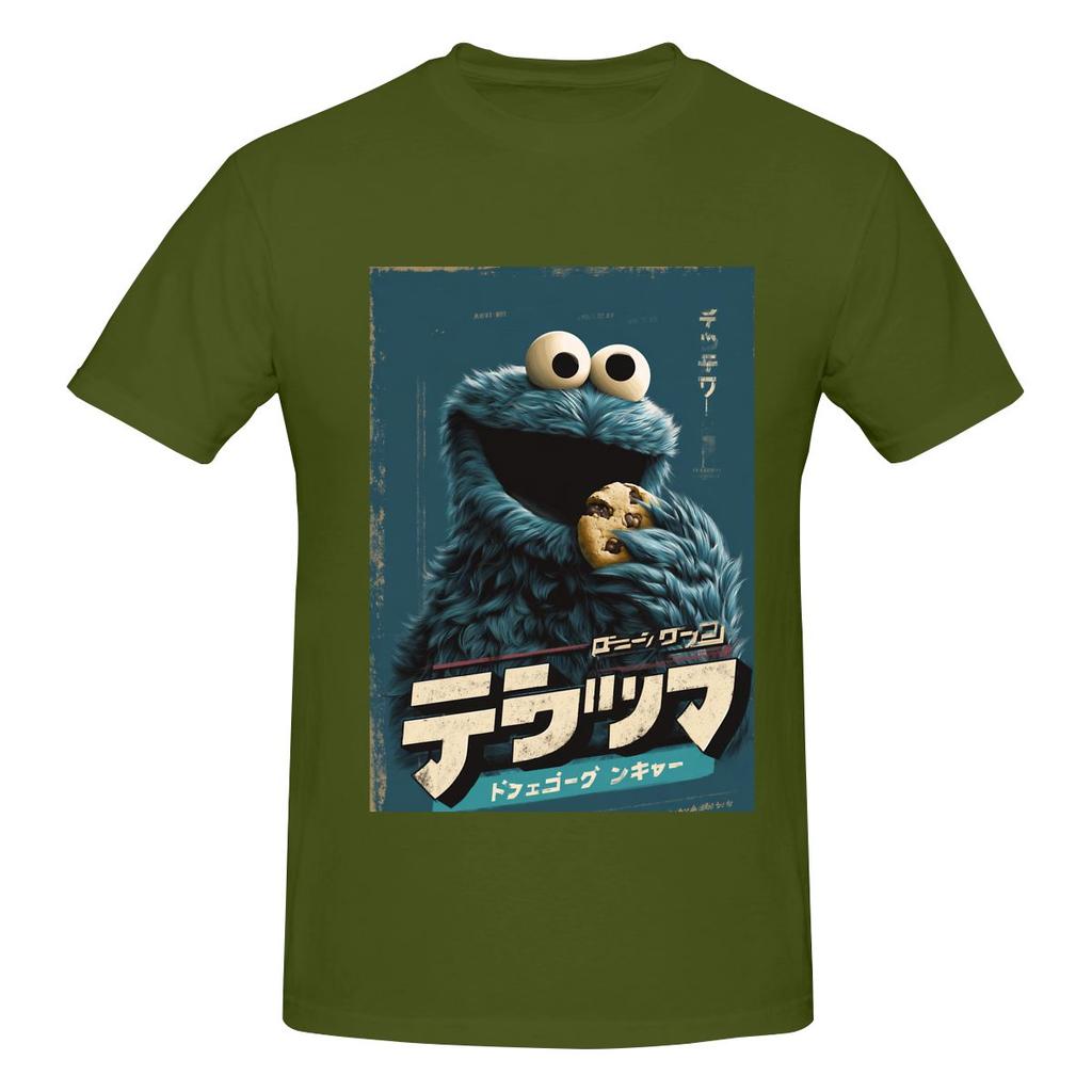 Vintage Blue Cookie Monster Travel Tshirt Niche Sweet Cool Sweatabsorbing And Quickdrying Tees