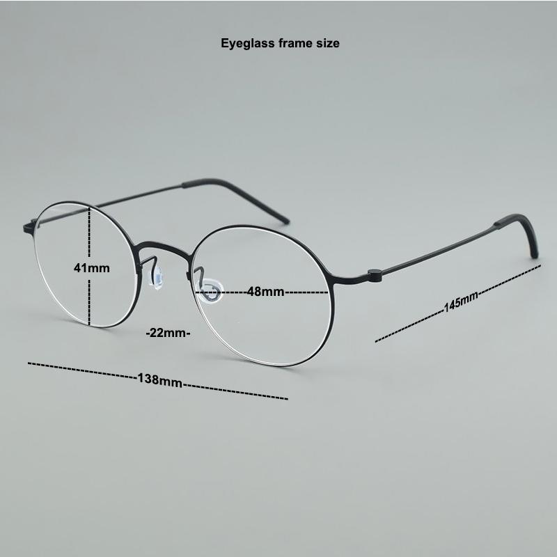 Round Glasses Frame Men Women Korea Eyeglass Frames 5504 Titanium Brand Eyewear Retro Ultralight Eyeglasses Business Spectacles