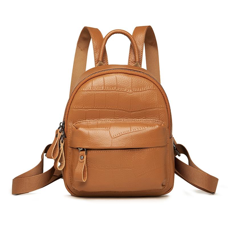 Genuine leather crocodile backpack for women  luxurious shoulder bag  small daily backpack  multifunctional leather