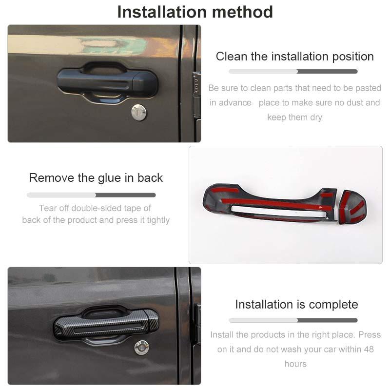 ABS obudowa klamki samochodowej naklejka zewnętrzna dekoracja miski pokrywa dla Jeep Wrangler JL 2018 Up wersja 4-drzwiowa akcesoria zewnętrzne