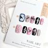 30-Piece Y2K Rhinestone Love Heart Sweet Girl Nail Art Patches - Short, 3D Wearable Nails