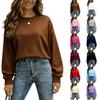 Dames Grote Maten Casual Losse Pasvorm Ronde Hals Pullover Sweatshirt voor Dagelijks Gebruik