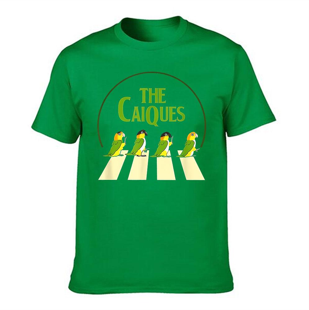 Unisexs Cotton Tshirt The Caiques Parrot Abbey Road Inspired Graphic Tee Casual Short Sleeve Top For Bird Lovers