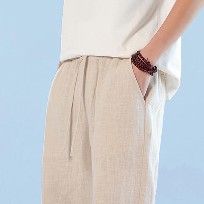 JEEP SPIRIT Men's Retro Casual Linen Blend Harem Pants
