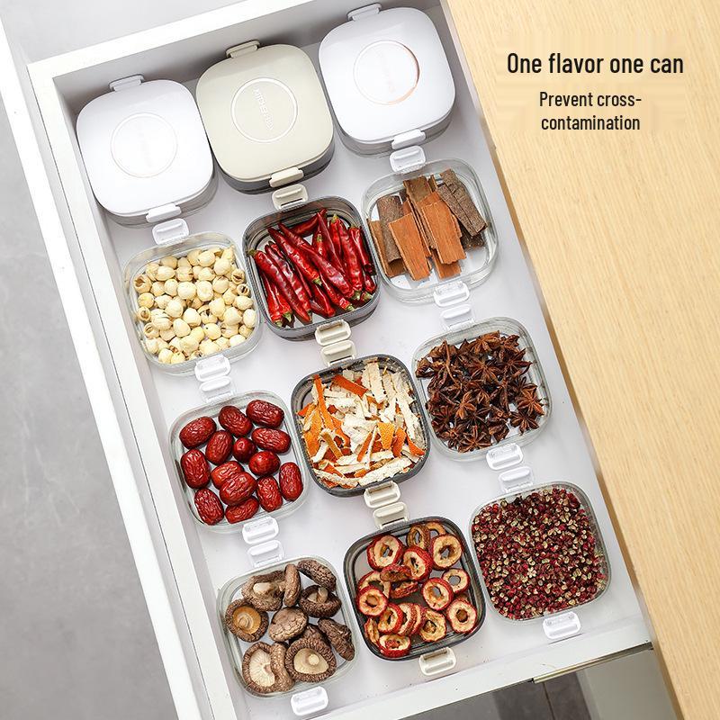 Multi-Layer Spice Storage Box for Home Kitchen - Compartmentalized, Sealed, Organize Dried Chili, Sichuan Peppercorn, Star Anise, Seasonings