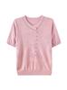 Ice Silk Short-Sleeve Women's T-Shirt: 2026 Fashionable, Elegant, Thin Knit, Summer Top for Middle-Aged Women.