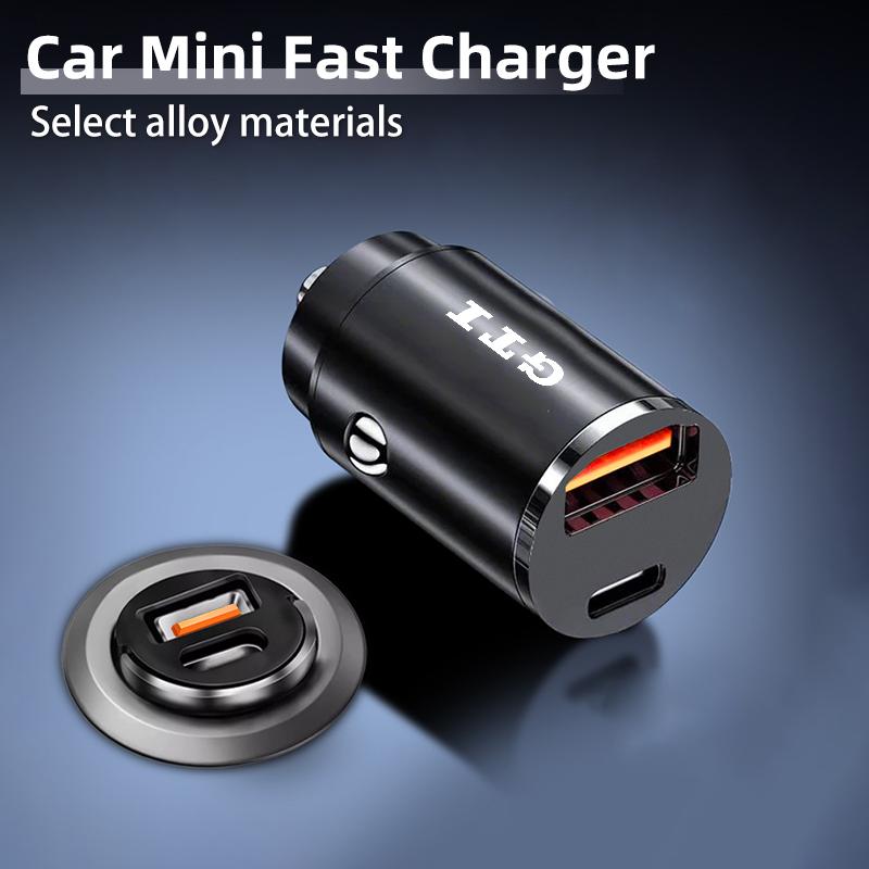 PIG1 Mini Car Charger Fast Charging USB Type C Car Phone Charger For Volkswagen VW Tiguan CC Jetta Polo Golf Passat Scirocco T-ROC