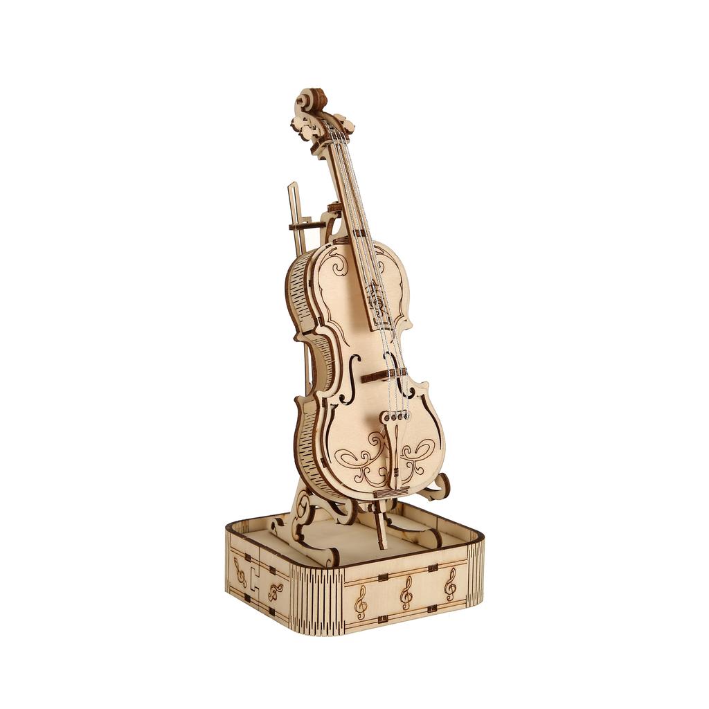 violin 3D Wooden Puzzle, Scale Model,DIY Model Kit, Handcraft Gift,Home Decoration,Mechanical Model Kit, Building Toy