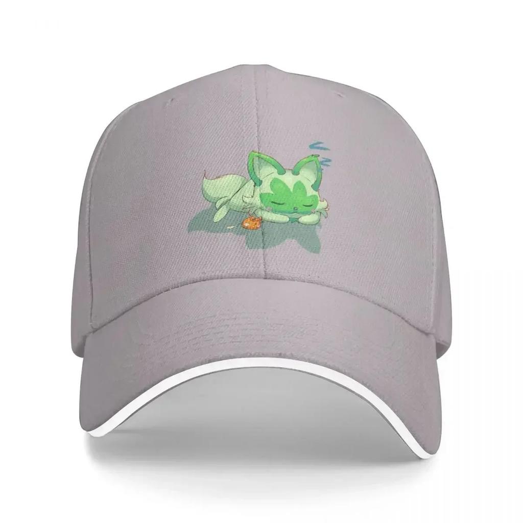 Sleepy Sprig Weed Cat with Mouse toy Baseball Cap Golf Wear Custom Cap Trucker Cap Women Caps Unisexs