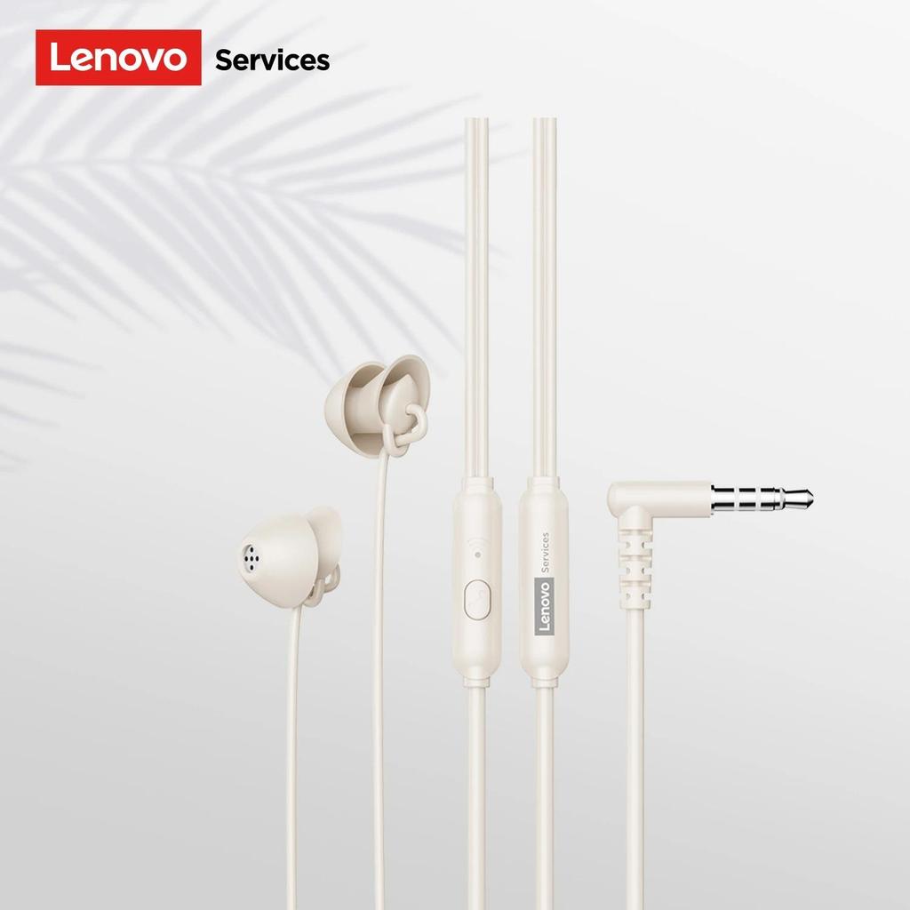 NEW Lenovo Y107 Wired ASMR Sleep Earphones 3.5mm In-Ear Wired Invisible Earphones Soft Silicone Comfort Wearing Earbuds With Mic
