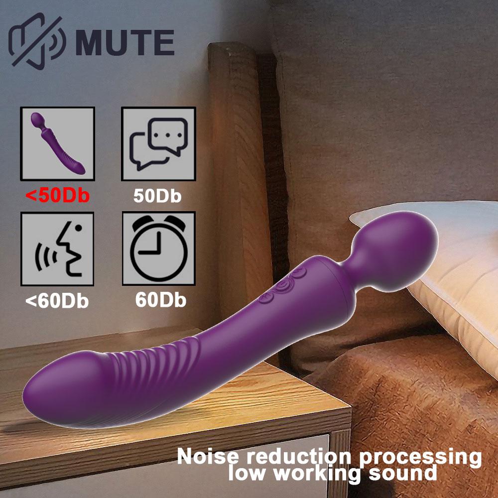 Oral Leistungsstarke Dual Vibrator Zauberstab G-punkt Massage Anal Plug Spielzeug für Erwachsene Vaginal Klitoris Stimulieren Weichen Weiblichen Masturbator