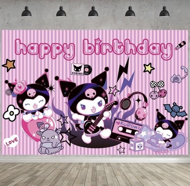 152. Kuromi Happy Birthday Backdrop With Free Banner