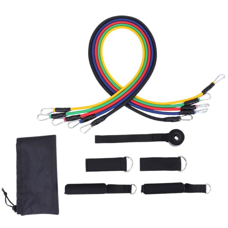 11-Piece TPE Resistance Bands Set - High Elasticity with Customizable Logo for Home Fitness
