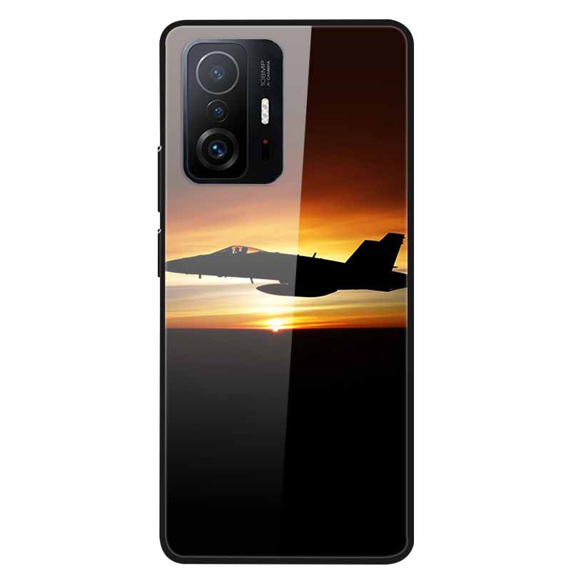 Case For Xiaomi 11T Pro Glass Hard Tempered Glass PC Phone Cover For Xiaomi Mi 11T 11 T Pro Shockproof Landscape Cute Capa Coque