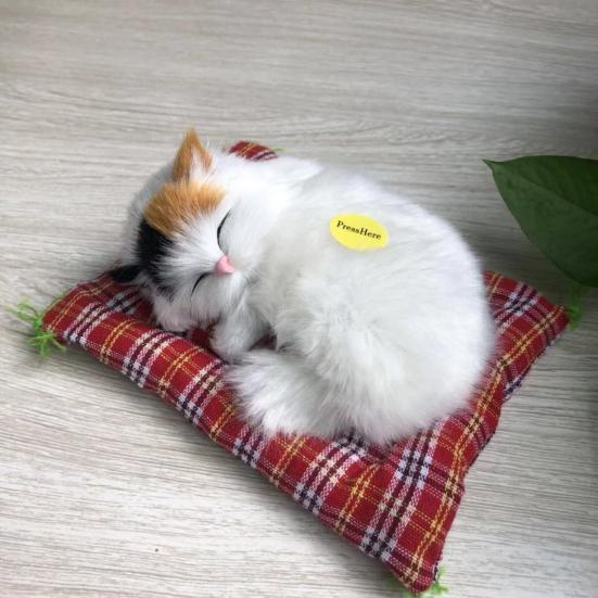 Simulation Mini Cat High Simulation Breathable Birthday Gifts Cloth Pad Plush Cats for Kids