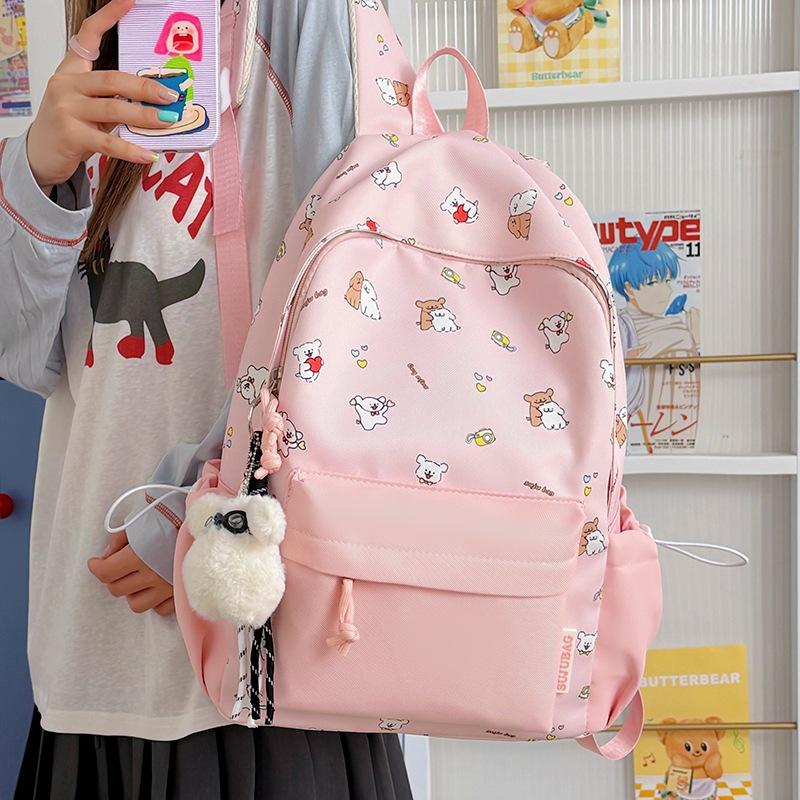 Schoolbag printed backpack Korean version ins cute cartoon backpack female large capacity graffiti student sweet versatile backpack