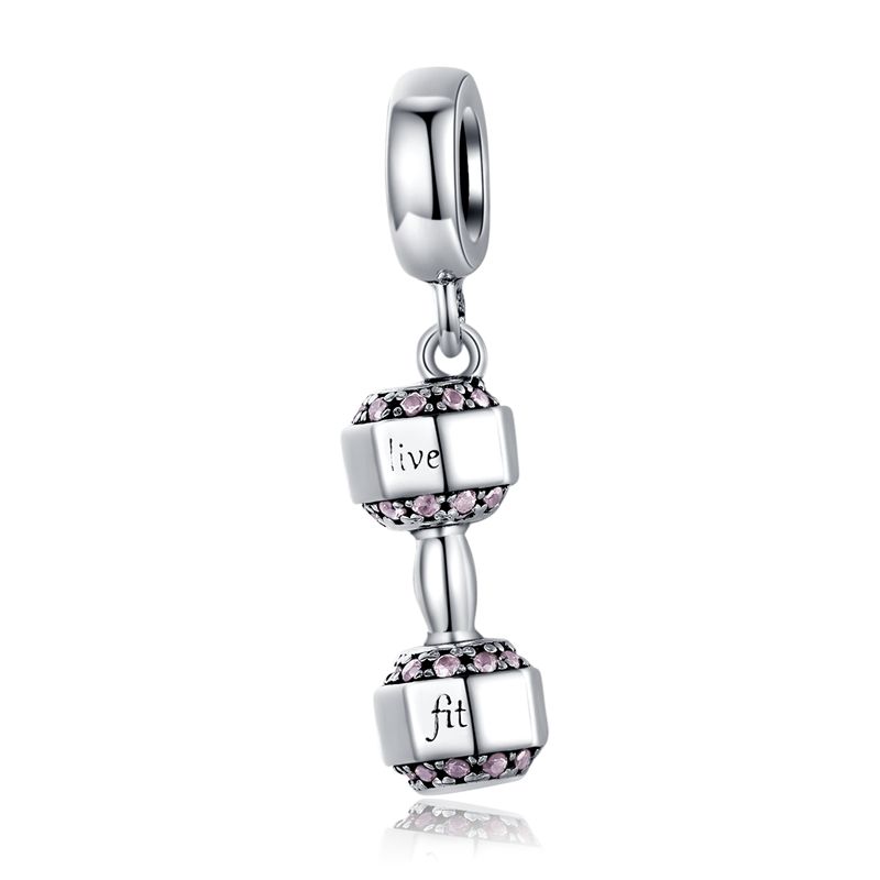 WOSTU 925 Silver Sports Series Pendants Tennis basketball rugby Charms Bead Fit Bracelet DIY Gift for Women Player Fan