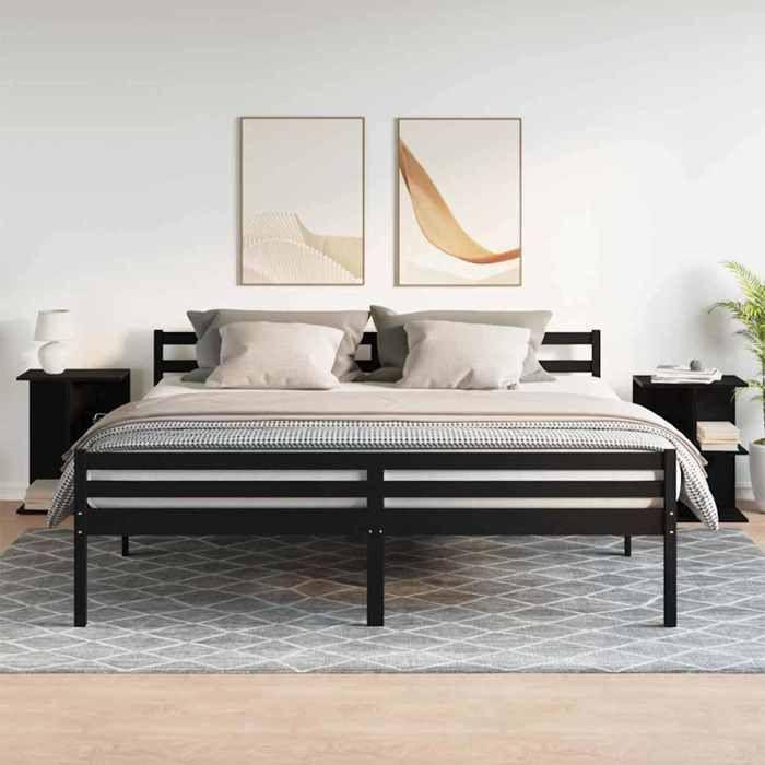 VidaXL Bedside Tables 2 Pcs Black Oak 46.5x29x61 Cm Engineered Wood, Nightstand, Bed Table, End Table, Cabinet 858653