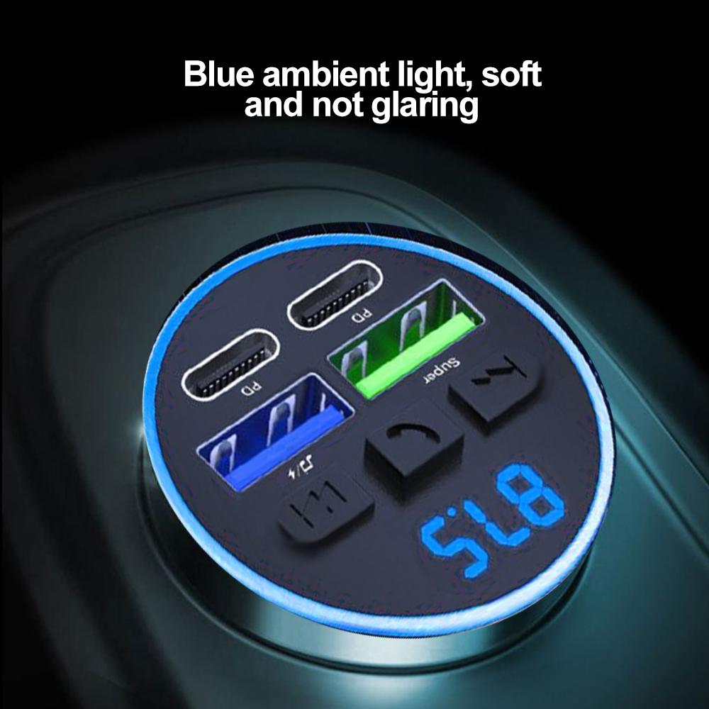 Bluetooth 5.0 FM transmitter car Phone Charger MP3 music player car USB cigarette lighter car charger PD fast charging