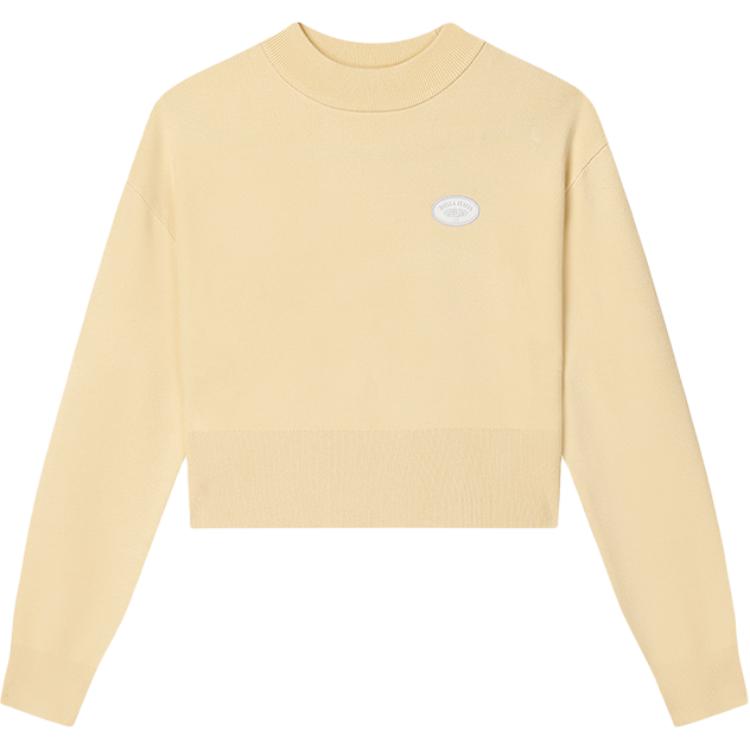 Fila Original Solid Color Fashion Casual Comfortable Short Pullover Knit Sweater Women Sweater Orange Beige F51W449401F-BG