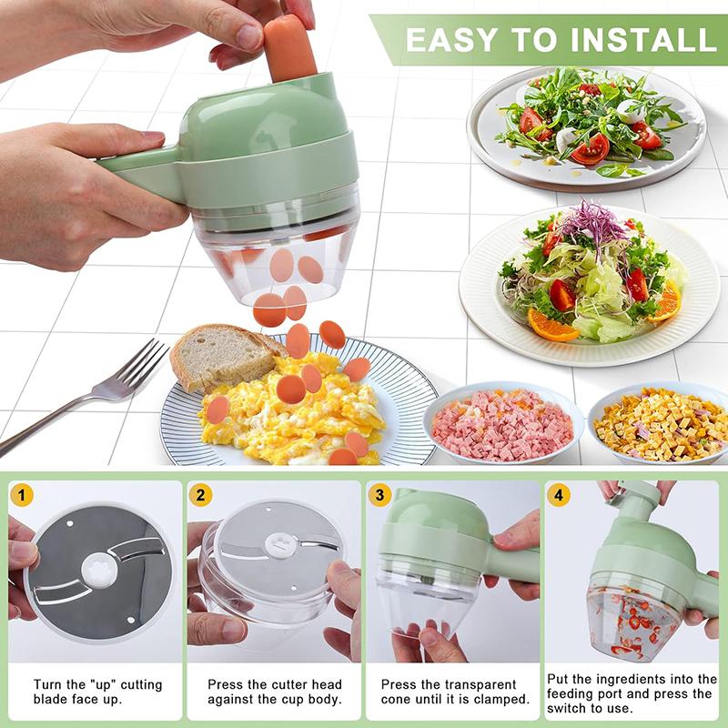 Multifunctional Electric Vegetable Slicer Cutter Fruit Vegetable Tools Chop Meat, Garlic and Wash Dishes Kitchen Gadgets Items