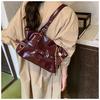 IELGY Ladies Underarm Bag Retro Large Capacity Autumn Winter Casual Pleated One-Shoulder Commuter Bag