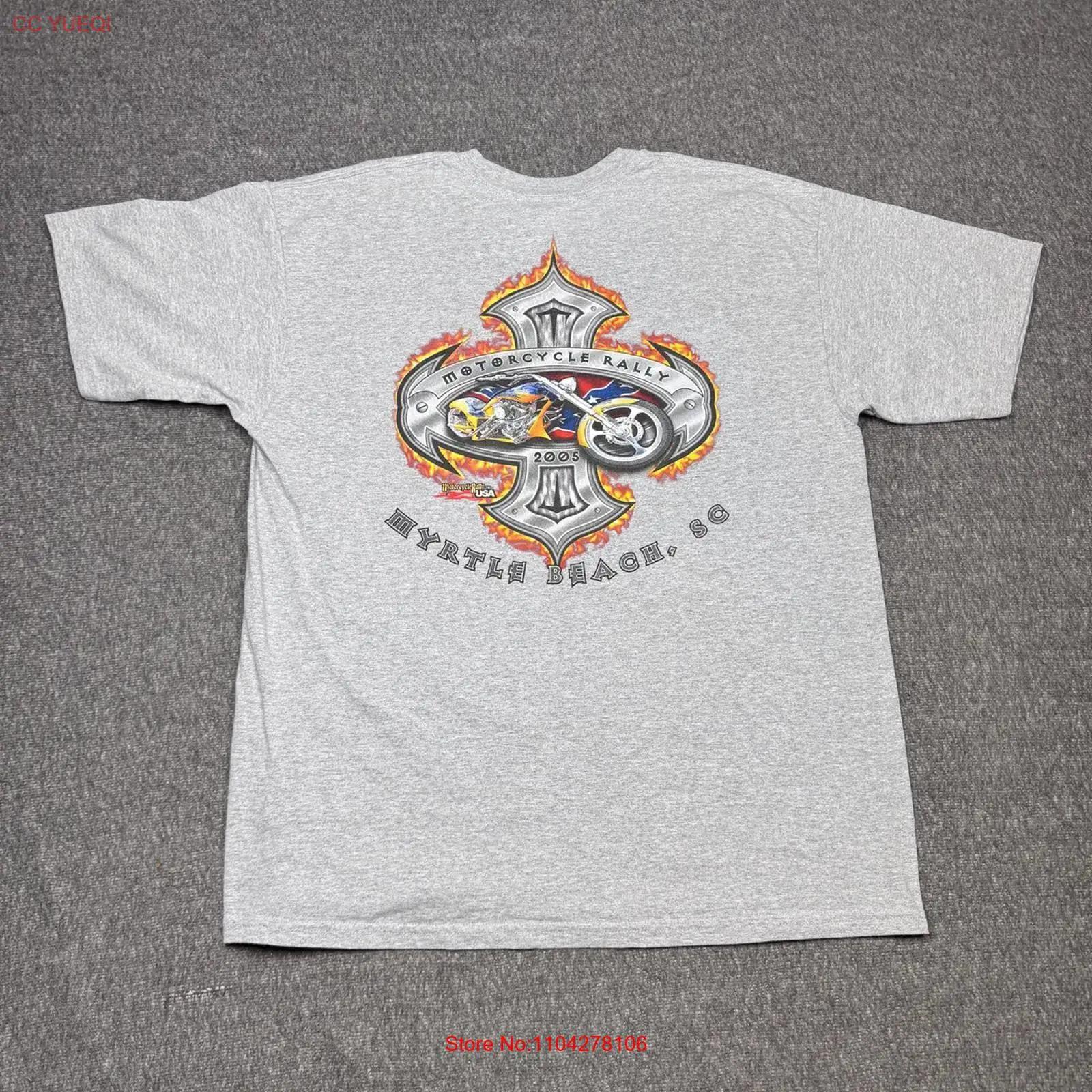 

Vintage Myrtle Beach Motorcycle Rally T Shirt Mens XL Gray Biker Chopper 2005 vintage Washed Soft Versatile Unisex homme Casual 5XL різнокольоровий