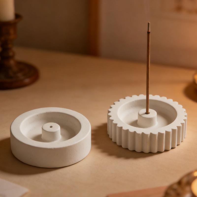 Round Silicone Incense Holder Mold Diy Concrete Gypsum Resin Aromatherapy Stick Base Mould For Home Decoration