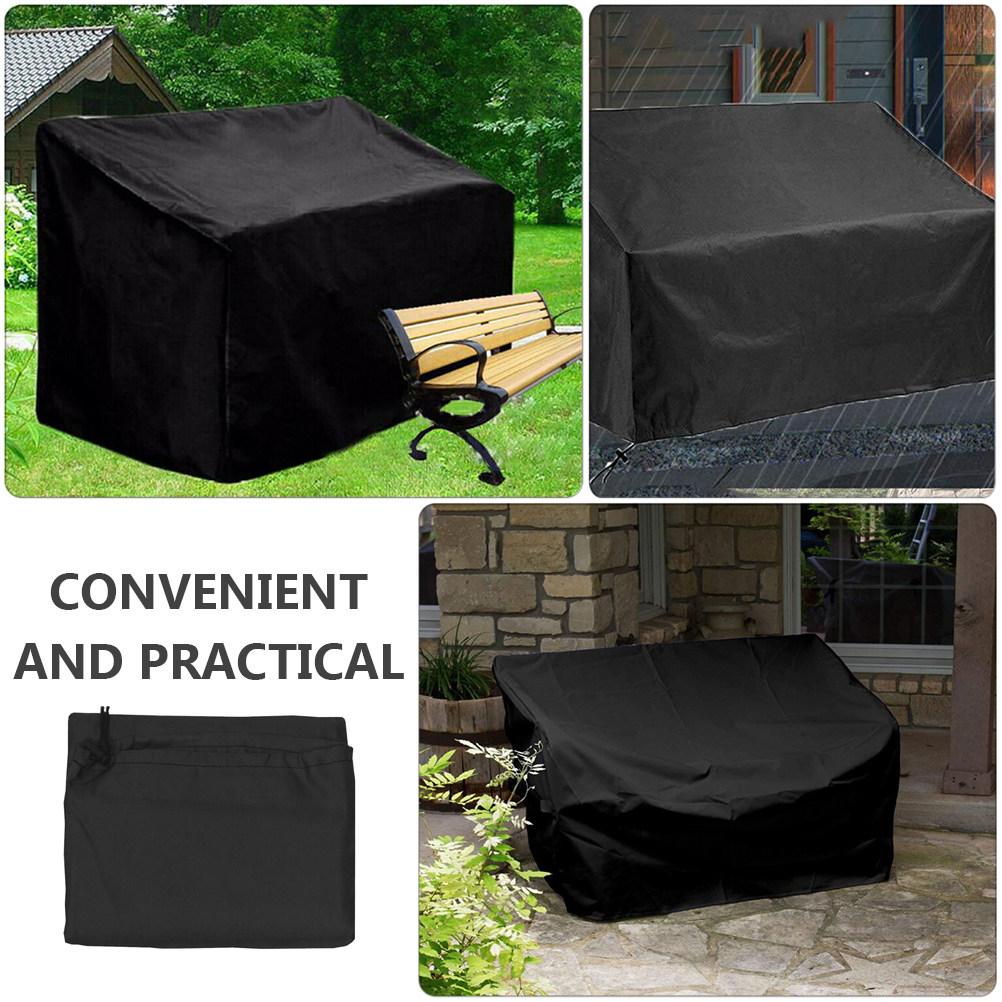 1Pcs Black Oxford Cloth Garden Bench Waterproof Cover Outdoor Protective Sun Proof Dustproof Shield Garden Bench Cover
