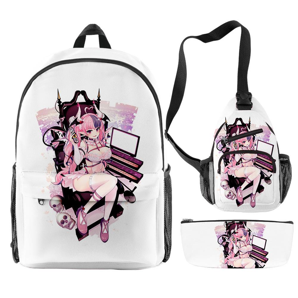 Classic Novelty Peculiar Cool Ironmouse Anime 3D Print 3pcs/Set pupil School Bags Travel Laptop Backpack Chest Bag Pencil Case