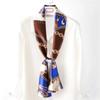 Hijab Real Long Silk Women Print Elegant Neck Scarves Hair Head Ribbon Tie Bag Handle Decoration Foulard Collar Kerchief