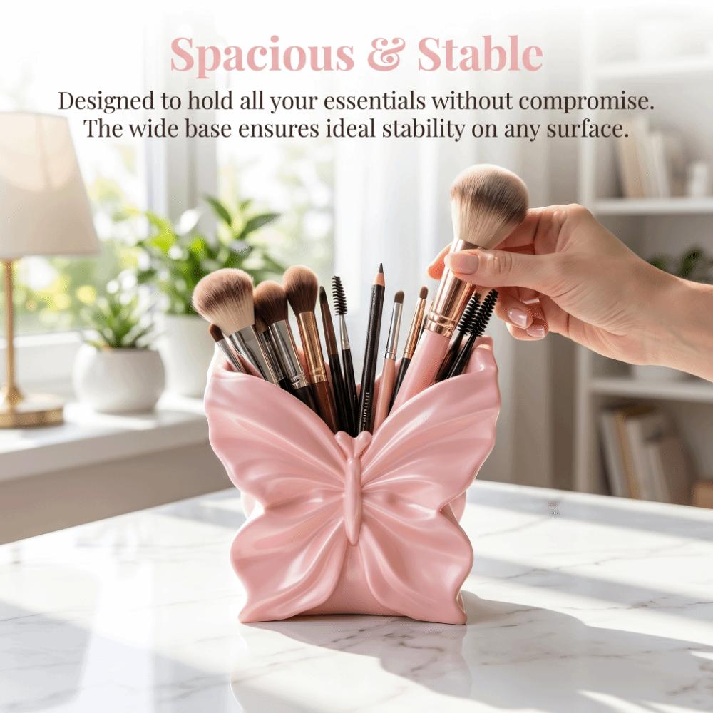 Multi-function Makeup Brush Storage Box 3D-printed Butterfly Pen Holder Desktop