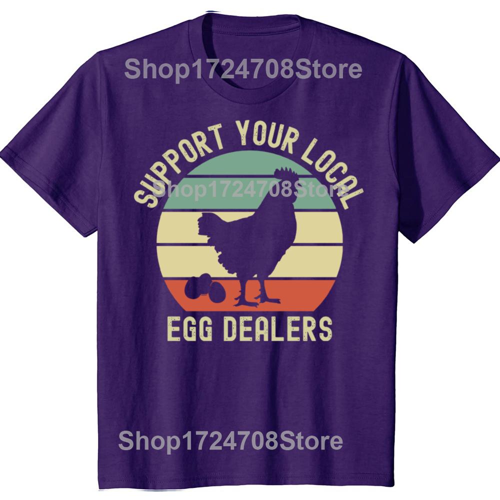 

Funny Vintage Local Egg Dealer Farmer Chicken Egg Lover Graphic T-shirt Hip Hop Oversized T Shirt 100% Cotton Comfort T-shirts XL