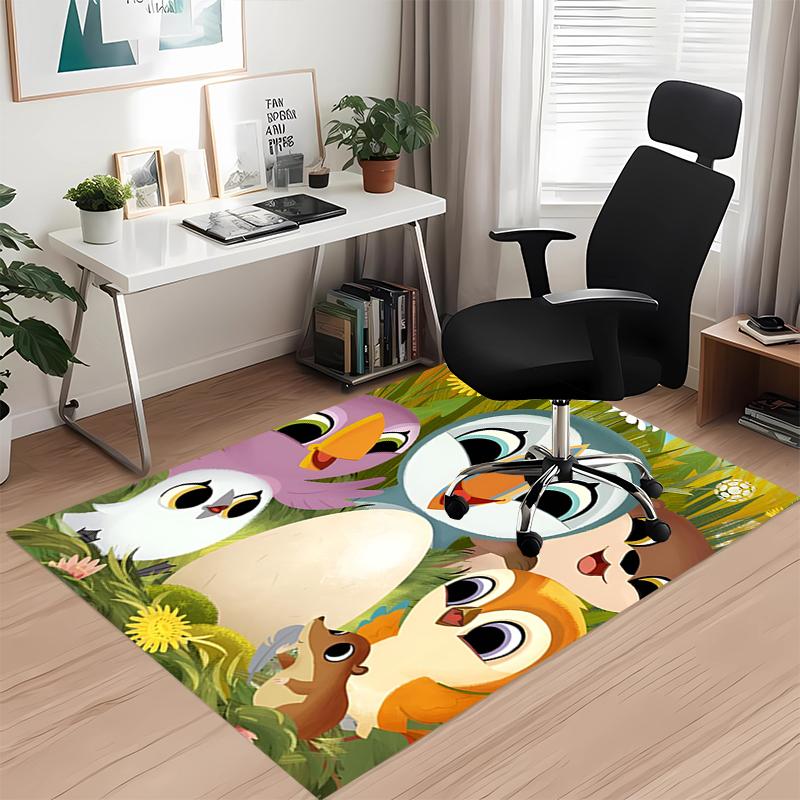 Puffin Rock Printed Carpetrugfor Office Chair Living Room Bedroom Kitchen Room Decor Gifts