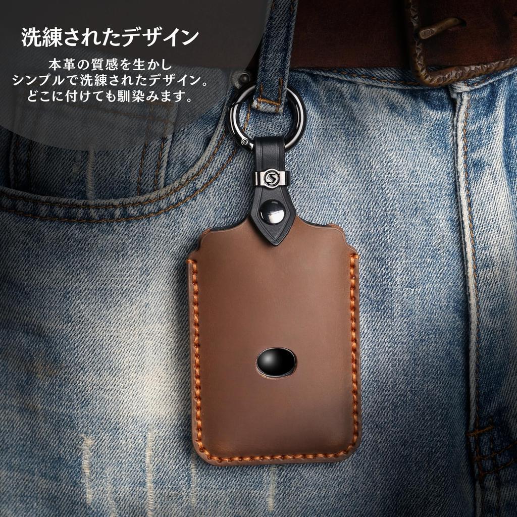 [smasol] Card Key Case Genuine Leather Card Key Cover Compatible