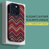 Vertical Grain Leather Shell Totem Printed Patterned Shockproof Soft Silicone Case with Camera Lens Full Protection for iPhone