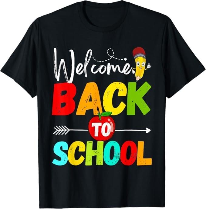 

Welcome Back To School 2025 Teachers Students First Day T-Shirt M