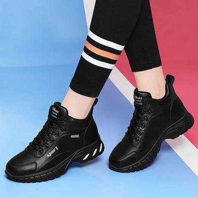 Zapatos deportivos para mujer, zapatos de suela blanda para mujer, zapatos para correr que combinan con todo, zapatillas informales de suela gruesa, zapatos planos antideslizantes de cuero Pu