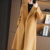 Manteau en laine élégant pour femme, mi-long, double face, à revers, 2024