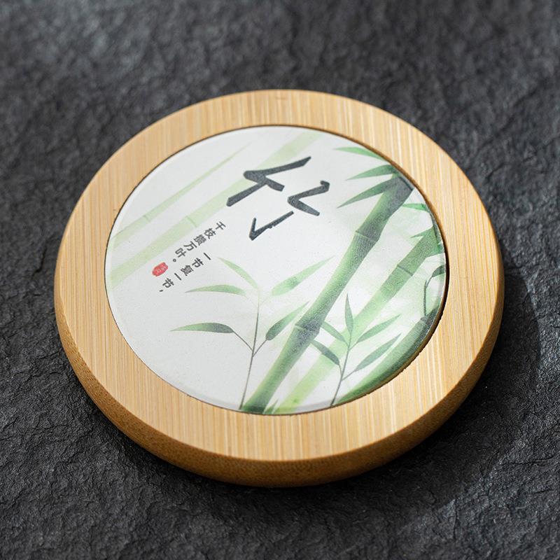 Впитывающая бамбуковая керамическая подставка для чашки Кунг-фу Набор для чая Чайная церемония Для дома Подставка под чашку Бамбуковый поднос для чая Керамическая подставка для чая Кунг-фу