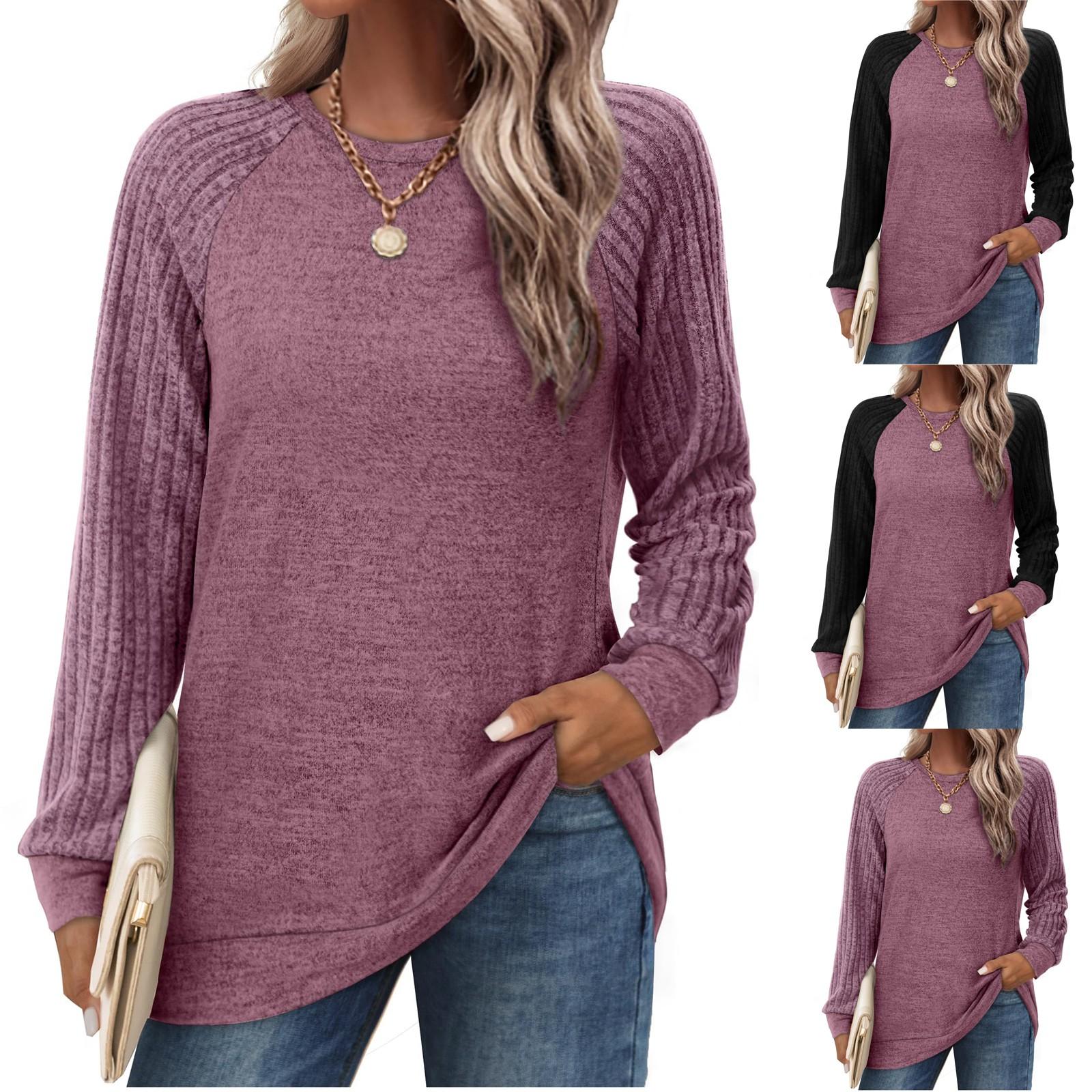 

Women s Casual Fashion Long Sleeve Shirt Oversized Solid Color Tops L гарячі рожевого кольору