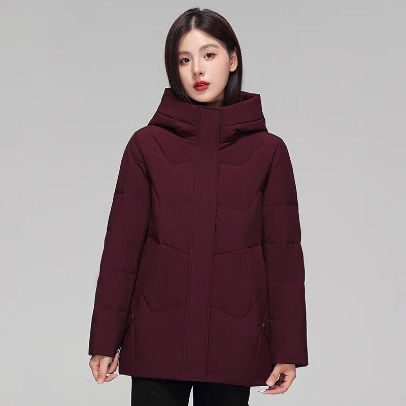 SNOWFLYING Mid-Length Hooded Down Jacket