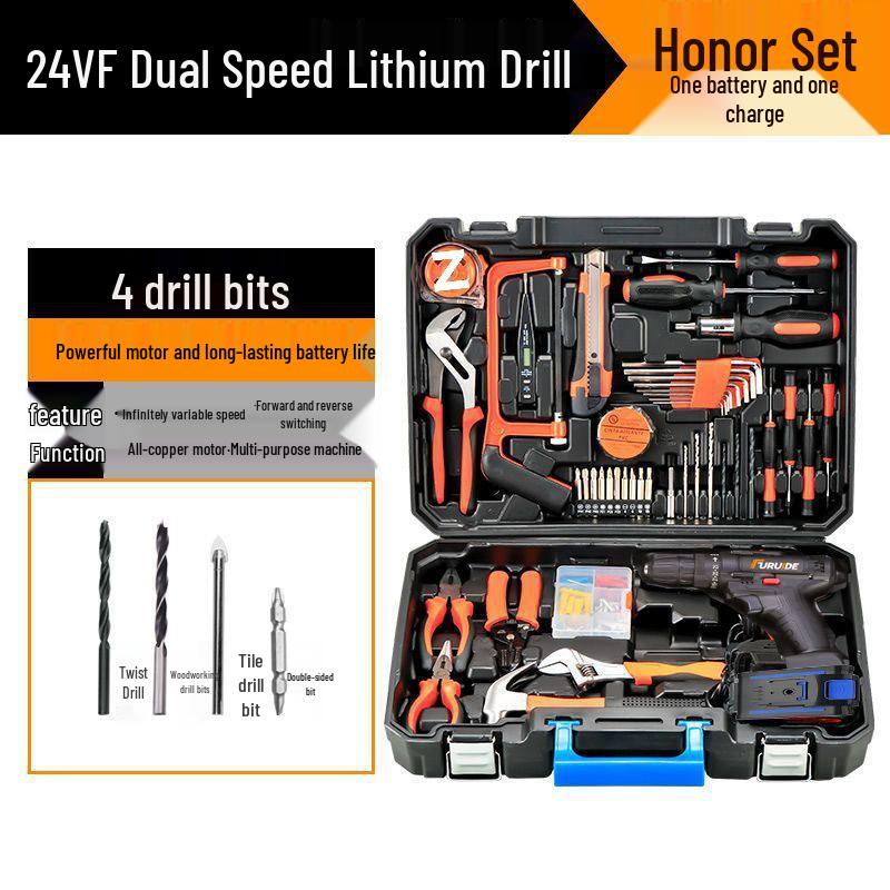 Electric Drill & Multi-Tool Set for Household and Woodworking Repairs.