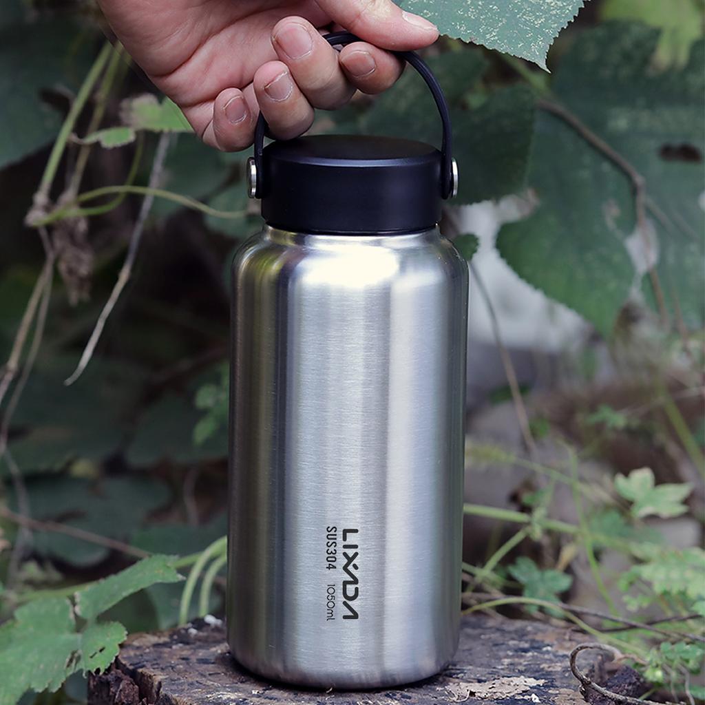 LIXADA Stainless Steel Water Bottle Leak Proof Sports Bottle with 750ml Water Cup for Outdoor Camping Hiking Sport Bottle